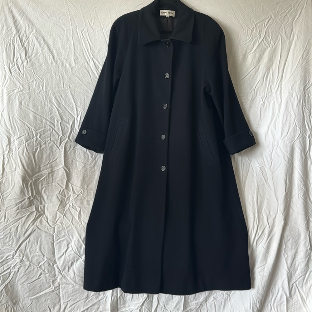 Vintage coat-Albert Nipon-black wool coat